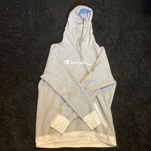 Champion- hoodie (grey & white)